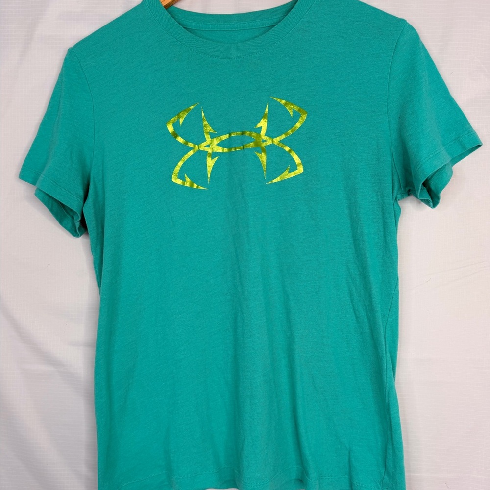 Under‎ Armour Men's Aqua and Yellow Tee